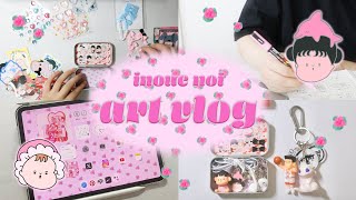 【art vlog】ミニウォレット缶作り🪡🎀iPad開封ampデコ🩹イラストレーターの日常🏡 [upl. by Isawk]