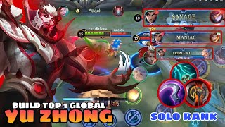 YU ZHONG NEW BEST BUILD 2024  FAST RANK UP  SOLO RANK YU ZHONG GAMEPLAY  MOBILE LEGENDS [upl. by Podvin886]