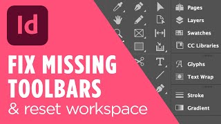 Fix Missing Toolbars in InDesign  Reset Workspace amp Find Tools [upl. by Shamus755]