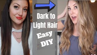 DIY Dark Hair to Blonde Hair  How To Get Blonde Hair Without Damage  At Home Hair Lightening [upl. by Nirehs]