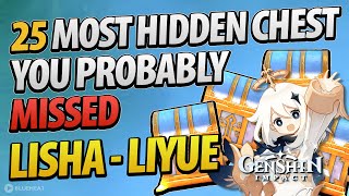 25 Most Unexpected Hidden Chest in Lisha Area of Liyue Genshin Impact [upl. by Ahsiekel]