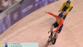 Harrie Lavreysen wins in Mens Keirin Track Cycling Final at Olympics 2024 for gold [upl. by Ayn]