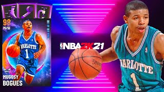 Mugsy Bogues Dunking on Shaq in NBA 2k21 [upl. by Fadden224]