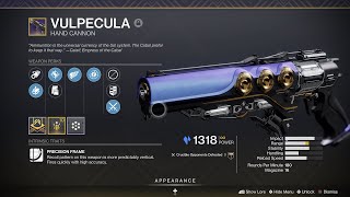 GOD ROLL VULPECULA 150 KD W Lorentz Driver Max range with Adagio Destiny 2 Crucible l Destiny PVP [upl. by Kristyn]