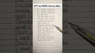 APT by ROSÉ amp Bruno Mars lyrics 2024 HIT trending lyricsvideo lyrics [upl. by Eeldivad907]