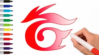 HOW TO DRAW THE GARENA FREE FIRE LOGO  EASY DRAWING  GARENA LOGO DRAWING [upl. by Kizzee805]