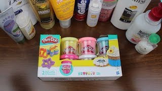 Tutkalsız Borakssız Oyun Hamurundan 6 Slime Tarifi  2 Malzeme ile Play Doh Slime Bidünya Oyuncak [upl. by Felic]