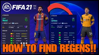 HOW TO FIND REGENS IN FIFA 21 CAREER MODE fifa 21 [upl. by Clevie]