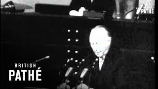 Adenauer Addresses Bundestag On His Visit To Moscow 1955 [upl. by Kcinnay761]