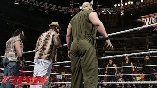 The Shield and The Wyatt Family stare each other down Raw Feb 10 2014 [upl. by Adnylg]