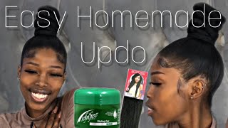 Easy Styling gel bun South African YouTuber [upl. by Conah496]