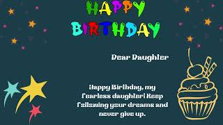 Sweet amp Lovely Happy Birthday Message For Dear Daughter [upl. by Griffy239]