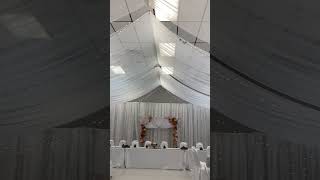 Installation Tent Ceiling Draping String Lights That Sparkle Wedding Decor wedding shortvideo [upl. by Ellenwahs]