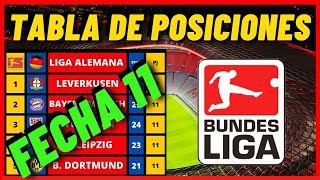 TABLA DE POSICIONES DELA BUNDESLIGA 20232024 FECHA 11 RESULTADOS Y CLASIFICACIÓN DELA LIGA ALEMANA [upl. by Feeley172]