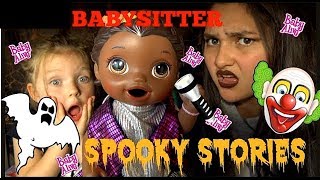 BABY ALIVE tells SPOOKY STORIES w BABY SITTER HALLOWEEN SKIT Lilly and Mommy show TOYTASTIC [upl. by Aihpledalihp]