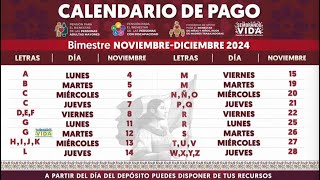 Calendario de pagos Bienestar noviembre 2024 ¿Cuándo depositan la pensión [upl. by Lyndel]