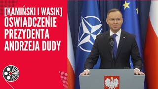 Kamiński i Wąsik Oświadczenie Prezydenta Andrzeja Dudy [upl. by Rey]