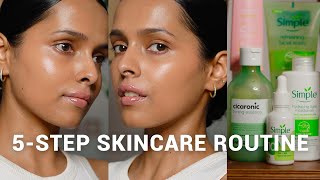 5Step Skincare Routine for BeginnersTeenagersSensitive Skin ft Simple [upl. by Keithley]