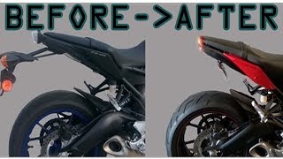 Yamaha FZ09 MT09 Fender Delete Kit  Fender Eliminator [upl. by Asum]