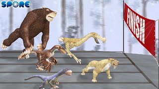 Dinosaur and Cenozoic Beasts Race  Dino vs Cenozoic S1  SPORE [upl. by Raila367]