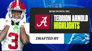 Terrion Arnold Alabama Highlights  No 24 Overall to Lions  CBS Sports [upl. by Emina191]