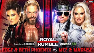 WWE  Edge amp Beth Phoenix vs The Miz amp Maryse  Royal Rumble 2022 [upl. by Tzong280]