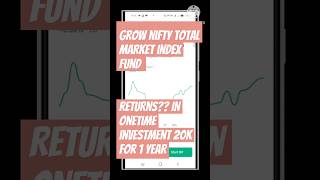 Grow nifty total Market index fund Returns In Onetime investment 20K for 1 year shorts [upl. by Bove]