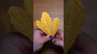 Easy Autumn Leaf DIY papercrafts crepepapercrafts autumndecor autumncrafts falldecor leaves [upl. by Redmund]