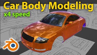 How to do car in Blender • Timelapse x4 Speed • Subdivision Modeling [upl. by Hebrew]