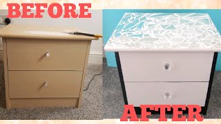 DIY Upcycled bedside table  Bedside table makeover on a budget  recycled Bedside table DIY 2020 [upl. by Ahsiki]