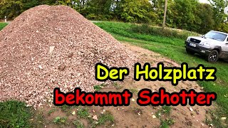 Bauzaun gekauft Brennholz laden und Schotter für den Holzplatz [upl. by Seedman]