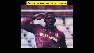 Sheldon cottrell salute Vs jos buttler reaction🔥 shorts cricvoice tamil cricketrevenge [upl. by Hannah]