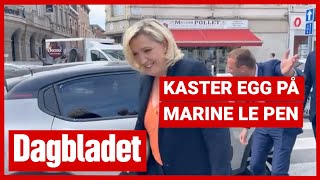 Kaster egg på Le Pen [upl. by Donnenfeld239]