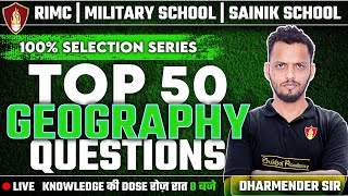 Top 50 Geography Questions  Sainik School Classes  Military School Coaching  RIMC Online Coaching [upl. by Dunaville740]