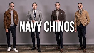 How To Wear Navy Chinos For Fall  5 Ways To Wear Navy Chinos for Men [upl. by Aiela]