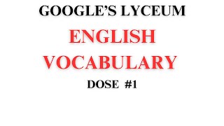 English Vocabulary Dose 1 [upl. by Ahgiela109]