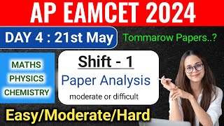 ap eamcet 2024may 21st shift 1 paper analysis🔥ap eamcet 2024 may 21st shift1 question paper🔥🔥🔥 [upl. by Ahsimrac799]