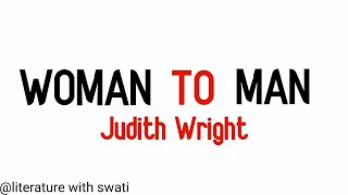 woman to man hindi summary by judith wright  literaturewithswati [upl. by Lebazej]