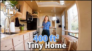 Her modern Tiny Home parked in a Tiny House Village [upl. by Nae]