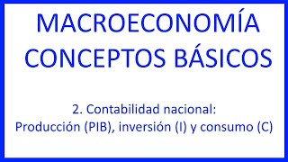 2 Contabilidad nacional Producción PIB inversión I y consumo C [upl. by Gawlas618]