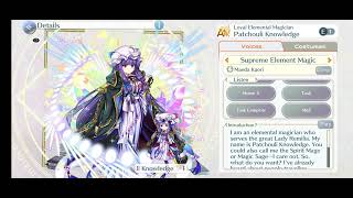 Touhou Lost Word Patchouli E1 Voicelines Supreme Element Magic [upl. by Rupert]