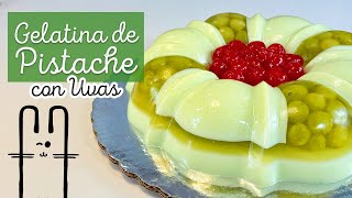 Receta GELATINA DE PISTACHE CON UVAS ENCAPSULADAS 🍇 gelatinas gelatinacremosa postredegelatina [upl. by Sybila20]