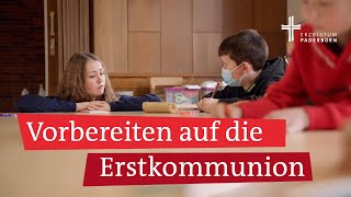 Erstkommunion am Weißen Sonntag Kommunionkinder vor Ostern und dem Sakrament der Kommunion [upl. by Nagey510]