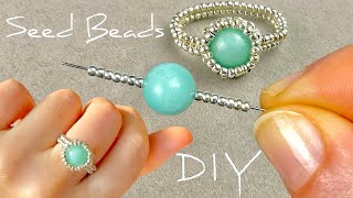 Seed Bead Jewelry Making Tutorials How to Make Seed Bead Rings  Beads Jewelry Making [upl. by Buskus]