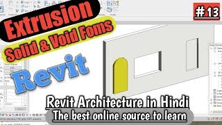 13  Extrusion in Solid amp Void form in Revit  Hindi  Urdu [upl. by Annasiul]