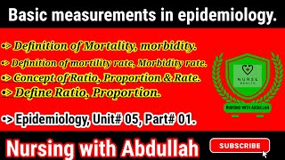 Basic measurements in epidemiology in urdu hindi Unit 5 Part 1 morality morbidity rate [upl. by Maura771]