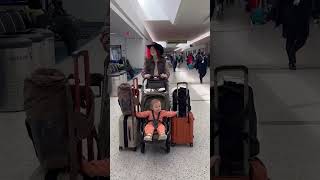 Toddler Helps Push Suitcases 🤣 🎥 BViral [upl. by Leiso946]