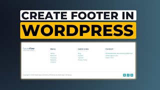 How To Create Footer In Wordpress Using Elementor Easily [upl. by Linnette]