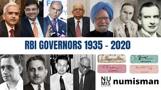 List of RBI Governors  1935 to 2020   List Of all Reserve Bank Of India Governors  NumisMan [upl. by Okemak]