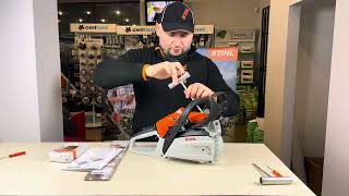 Chainsaw STIHL Ms 182 unboxing and first start [upl. by Alvina]